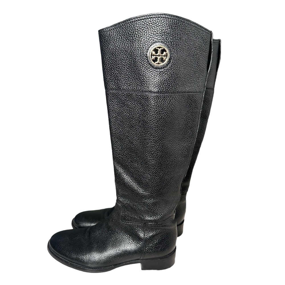 Tory Burch | Black Junction Riding Boots Size 7.5 - Picture 3 of 11